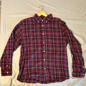 Slate & Stone Men's Burgundy Plaid Button-Down Shirt